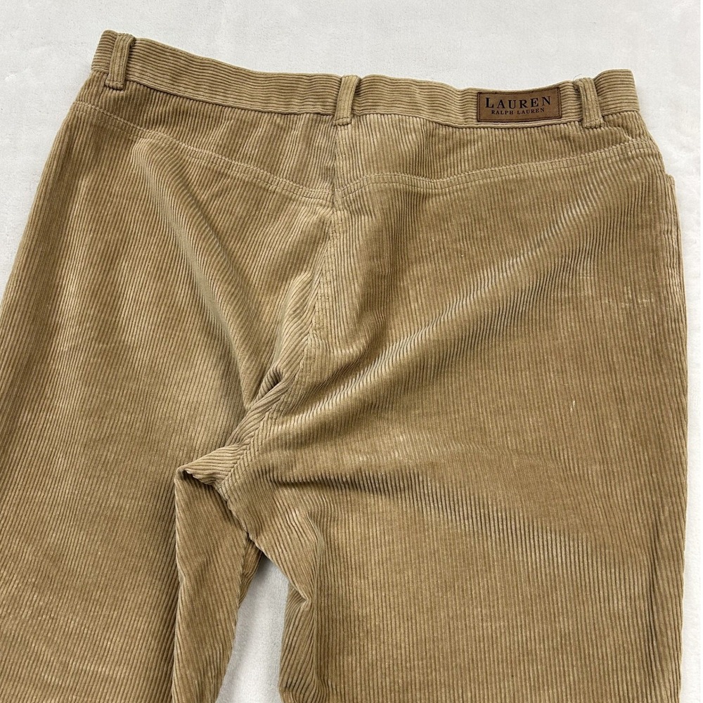 Lauren ralph lauren Corduroy Pants Womens 14 Tan Straight Leg Casual Trousers